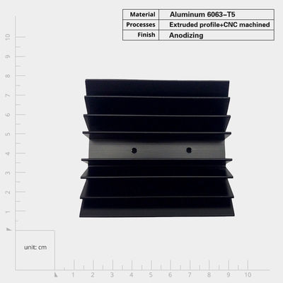 6000 Série Alumínio extrusão Lava-Currosas, Anodizador de Alumínio Negro Radiador