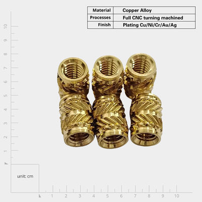 M2 M3 M4 M5 M6 M8 Amêndoa de inserção roscada de latão Amêndoa de inserção roscada para torneamento CNC