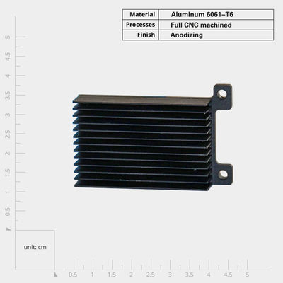 Frigoríficos personalizados para refrigeração electrónica, Frigorífico de alumínio anodizado extrudido CNC.