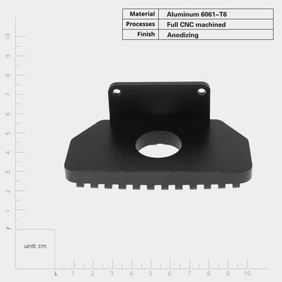 Absorvedores de calor CNC de precisão rectangular com acabamento anodizado