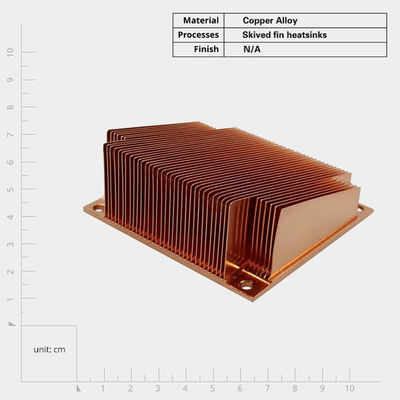 Dispensador de calor de cobre de barbatanas deslizantes personalizado para componentes eletrônicos