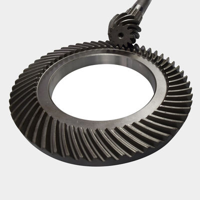 Conjunto de engrenagens de bisel em espiral CNC personalizado Material de aço inoxidável de aço carbono para sistema hidráulico