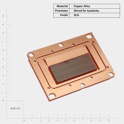 Alta densidade de cobre Skiving Fin Sink de calor líquido Bloco de refrigeração CNC Machining CPU Cooler Sink de calor